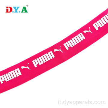Logo bianco Stampa elastica in silicone elastico elastico rosa